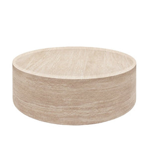 English Elm 39.37 Inch Round Faux Marble Coffee Table Low Profile Modern Living Room Accent W3204P507592