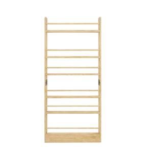 English Elm 6 Tier Solid Wood Behind Door Bookshelf Slim Open Storage for Bedroom or Playroom W3204P521905