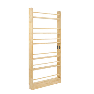 English Elm 6 Tier Solid Wood Behind Door Bookshelf Slim Open Storage for Bedroom or Playroom W3204P521905