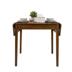 English Elm 31- 31-47 Drop Leaf Dining Table Birch Veneer Walnut Farmhouse Style Seats Four W3204P521976