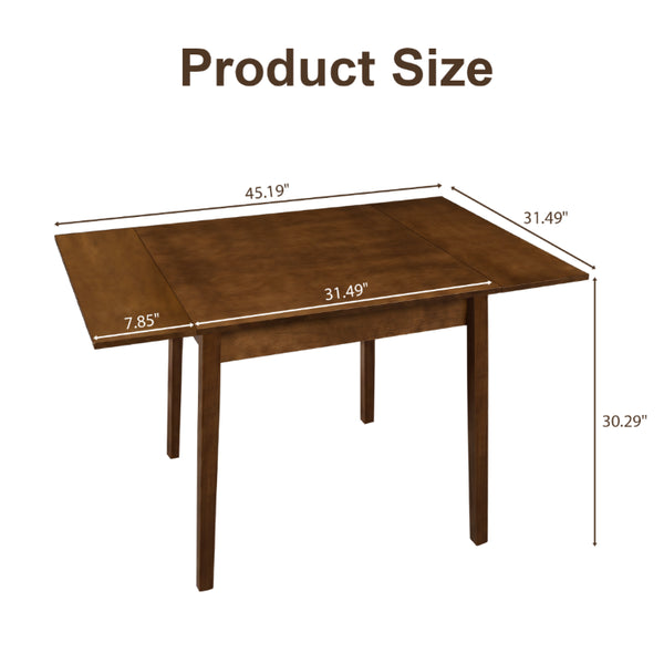 English Elm 31- 31-47 Drop Leaf Dining Table Birch Veneer Walnut Farmhouse Style Seats Four W3204P521976