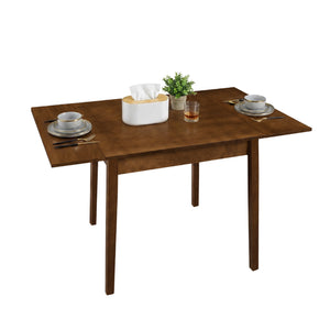 English Elm 31- 31-47 Drop Leaf Dining Table Birch Veneer Walnut Farmhouse Style Seats Four W3204P521976