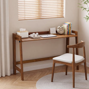 English Elm Solid Wood Folding Desk 49 Inch Mid Century Walnut Writing Table for Small Spaces W3204P523015