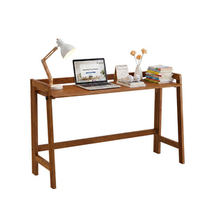 English Elm Solid Wood Folding Desk 49 Inch Mid Century Walnut Writing Table for Small Spaces W3204P523015