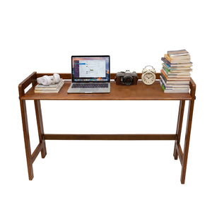 English Elm Solid Wood Folding Desk 49 Inch Mid Century Walnut Writing Table for Small Spaces W3204P523015