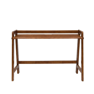 English Elm Solid Wood Folding Desk 49 Inch Mid Century Walnut Writing Table for Small Spaces W3204P523015