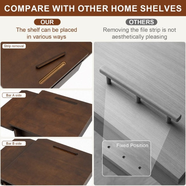 English Elm Solid Wood Rolling C Table with Foldable Adjustable Desktop for Sofa Laptop or Bedside Use W3204P538457