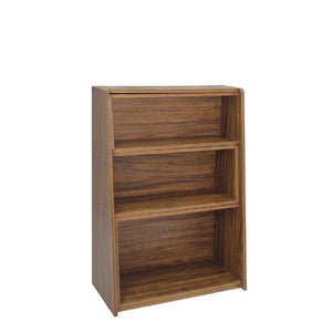 English Elm Wooden Convertible Ladder Bookcase Walnut MDF Three Tier Corner or Wall Display Shelf W3204P538619