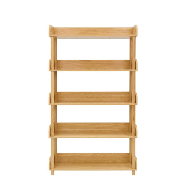 English Elm 5-Tier Freestanding Bookcase with Solid Wood Legs and Open MDF Shelving for Any Room W3204P542856