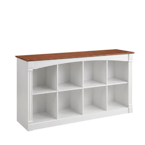 English Elm 8-Cube Farmhouse Bookcase Two-Tone Open Shelving Unit with Decorative Moldings for Living Rooms W3204P543169