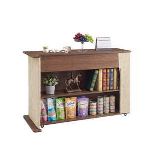 English Elm 2-In-1 Cat Scratcher End Table with Sisal Pad Hidden Storage and Locking Casters W3204P558496