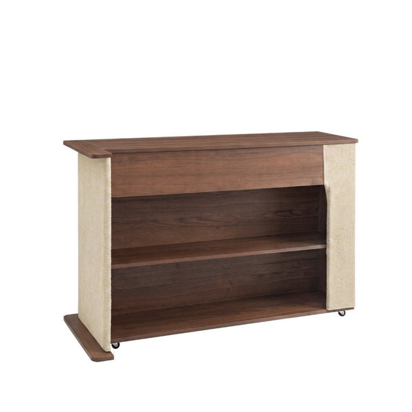 English Elm 2-In-1 Cat Scratcher End Table with Sisal Pad Hidden Storage and Locking Casters W3204P558496