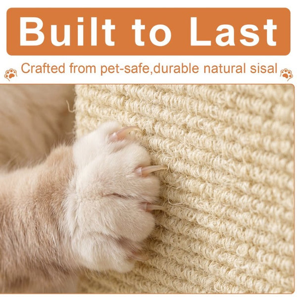 English Elm 2-In-1 Cat Scratcher End Table with Sisal Pad Hidden Storage and Locking Casters W3204P558496