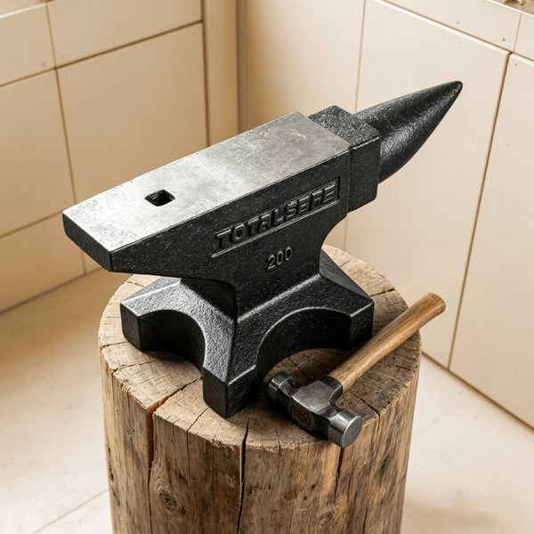 English Elm Cast Steel Blacksmith Anvil 200 Lb Forged Round Horn Wide Platform Workshop Tool W3213P455032