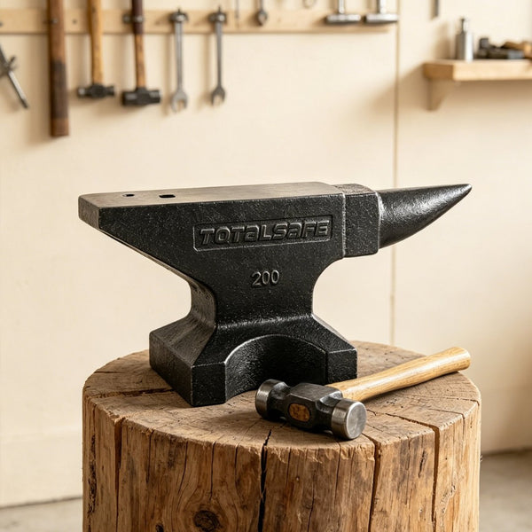 English Elm Cast Steel Blacksmith Anvil 200 Lb Forged Round Horn Wide Platform Workshop Tool W3213P455032