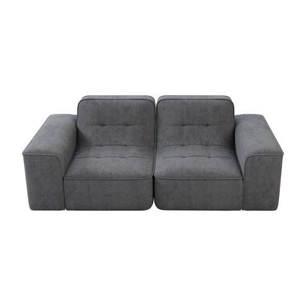 English Elm 83.6" Modular Chenille Sofa Tufted Three Seat Contemporary Design for Living Room Grey W3219P365506