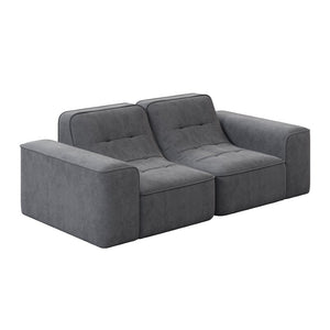 English Elm 83.6" Modular Chenille Sofa Tufted Three Seat Contemporary Design for Living Room Grey W3219P365506