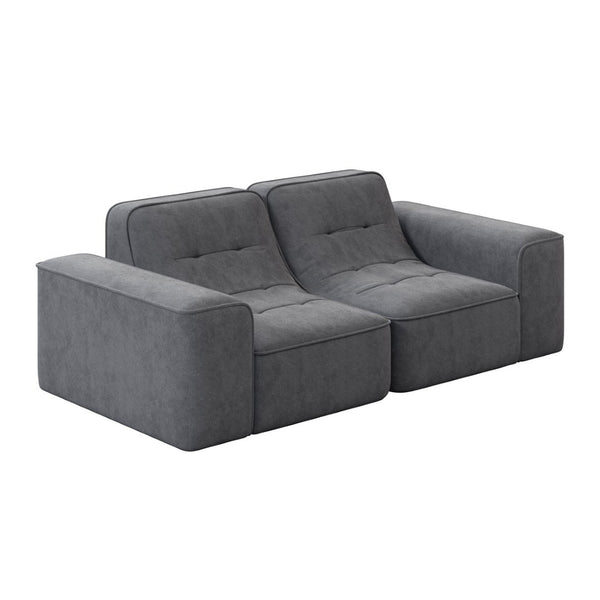 English Elm 83.6" Modular Chenille Sofa Tufted Three Seat Contemporary Design for Living Room Grey W3219P365506