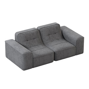 English Elm 83.6" Modular Chenille Sofa Tufted Three Seat Contemporary Design for Living Room Grey W3219P365506