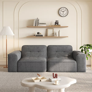 English Elm 83.6" Modular Chenille Sofa Tufted Three Seat Contemporary Design for Living Room Grey W3219P365506