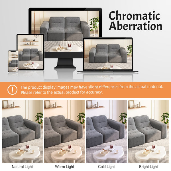 English Elm 83.6" Modular Chenille Sofa Tufted Three Seat Contemporary Design for Living Room Grey W3219P365506