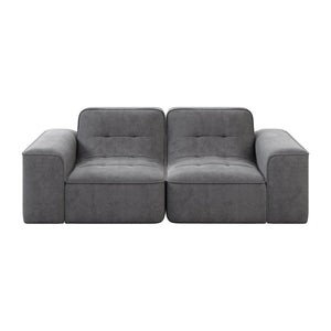 English Elm 83.6" Modular Chenille Sofa Tufted Three Seat Contemporary Design for Living Room Grey W3219P365506