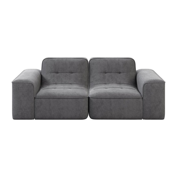 English Elm 83.6" Modular Chenille Sofa Tufted Three Seat Contemporary Design for Living Room Grey W3219P365506