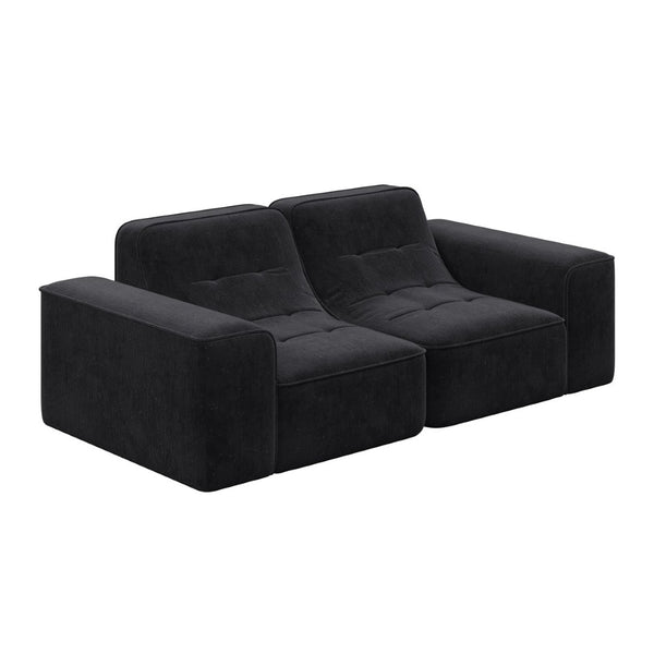 English Elm 83.6" Modular Chenille Sofa Tufted Three Seat Contemporary Design for Living Room Black W3219P365507
