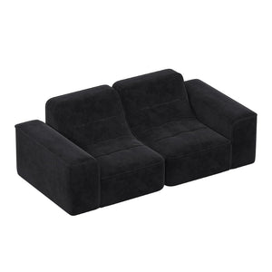 English Elm 83.6" Modular Chenille Sofa Tufted Three Seat Contemporary Design for Living Room Black W3219P365507