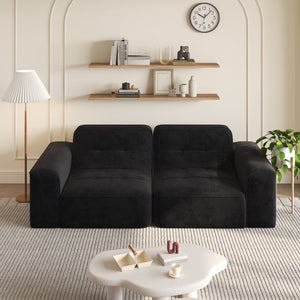 English Elm 83.6" Modular Chenille Sofa Tufted Three Seat Contemporary Design for Living Room Black W3219P365507