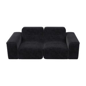 English Elm 83.6" Modular Chenille Sofa Tufted Three Seat Contemporary Design for Living Room Black W3219P365507