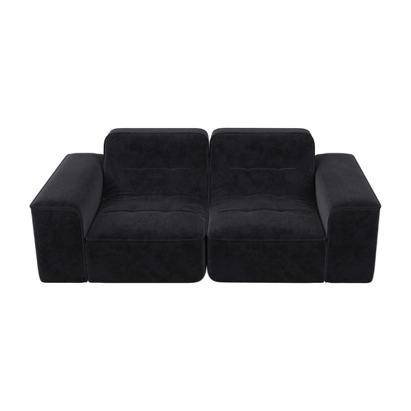 English Elm 83.6" Modular Chenille Sofa Tufted Three Seat Contemporary Design for Living Room Black W3219P365507