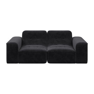 English Elm 83.6" Modular Chenille Sofa Tufted Three Seat Contemporary Design for Living Room Black W3219P365507