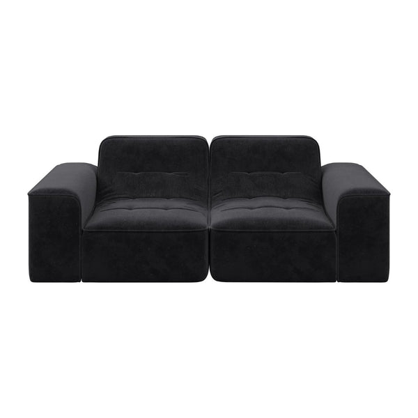 English Elm 83.6" Modular Chenille Sofa Tufted Three Seat Contemporary Design for Living Room Black W3219P365507