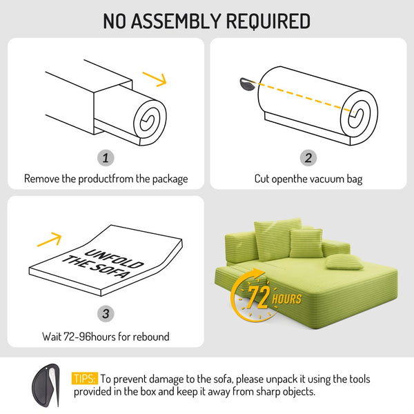 English Elm Oversized Corduroy Convertible Chaise Lounge Sleeper with Storage for Apartments W3219P496263