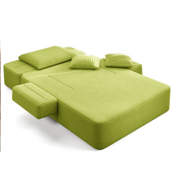English Elm Oversized Corduroy Convertible Chaise Lounge Sleeper with Storage for Apartments W3219P496263