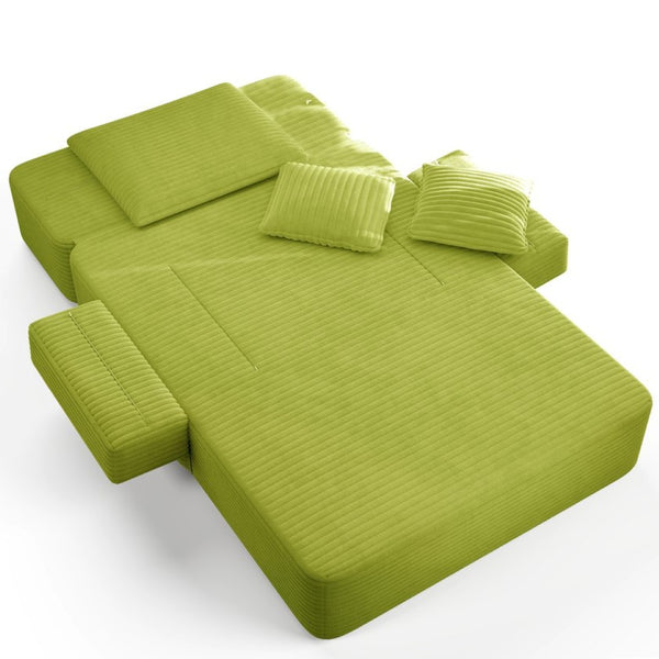 English Elm Oversized Corduroy Convertible Chaise Lounge Sleeper with Storage for Apartments W3219P496263