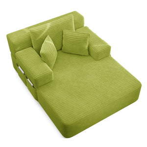English Elm Oversized Corduroy Convertible Chaise Lounge Sleeper with Storage for Apartments W3219P496263