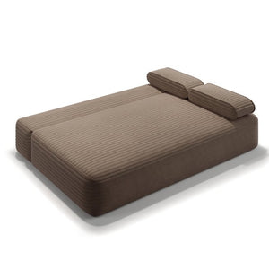 English Elm 78.7" Plush Corduroy Convertible Sofa Bed Frameless Queen Sleeper for Compact Living Spaces Camel W3219P516167