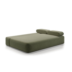 English Elm 78.7" Plush Corduroy Convertible Sofa Bed Frameless Queen Sleeper for Compact Living Spaces Green W3219P516171