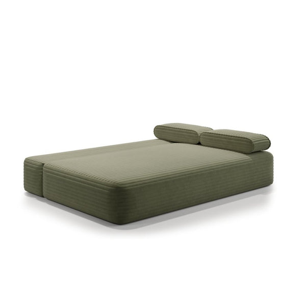 English Elm 78.7" Plush Corduroy Convertible Sofa Bed Frameless Queen Sleeper for Compact Living Spaces Green W3219P516171