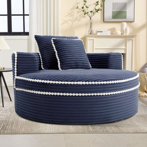 English Elm Round Cloud Sectional Sleeper Sofa with Memory Foam Fill for Studio Apartments Blue W3224P502288