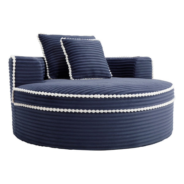 English Elm Round Cloud Sectional Sleeper Sofa with Memory Foam Fill for Studio Apartments Blue W3224P502288