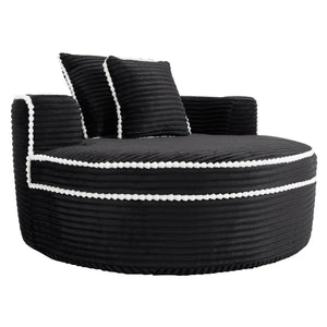 English Elm Round Cloud Sectional Sleeper Sofa with Memory Foam Fill for Studio Apartments Black W3224P502490