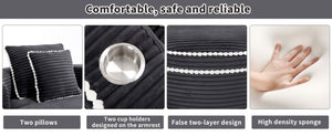 English Elm Round Cloud Sectional Sleeper Sofa with Memory Foam Fill for Studio Apartments Dark Grey W3224P502492