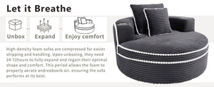 English Elm Round Cloud Sectional Sleeper Sofa with Memory Foam Fill for Studio Apartments Dark Grey W3224P502492