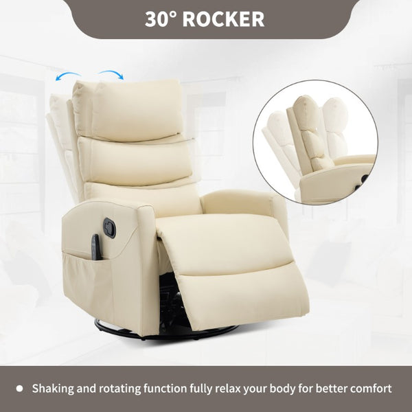 English Elm Up to 350 Lb Chenille Power Lift Recliner with Massage Heat and Charging Ports Beige - A W3224P556658