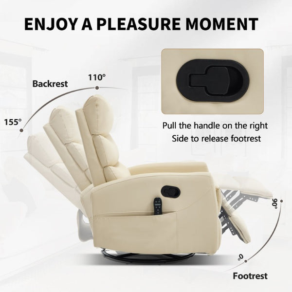English Elm Up to 350 Lb Chenille Power Lift Recliner with Massage Heat and Charging Ports Beige - A W3224P556658