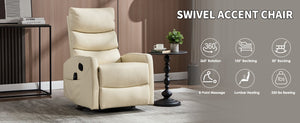English Elm Up to 350 Lb Chenille Power Lift Recliner with Massage Heat and Charging Ports Beige - A W3224P556658