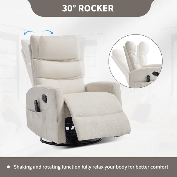 English Elm Up to 350 Lb Chenille Power Lift Recliner with Massage Heat and Charging Ports Beige - B W3224P556674